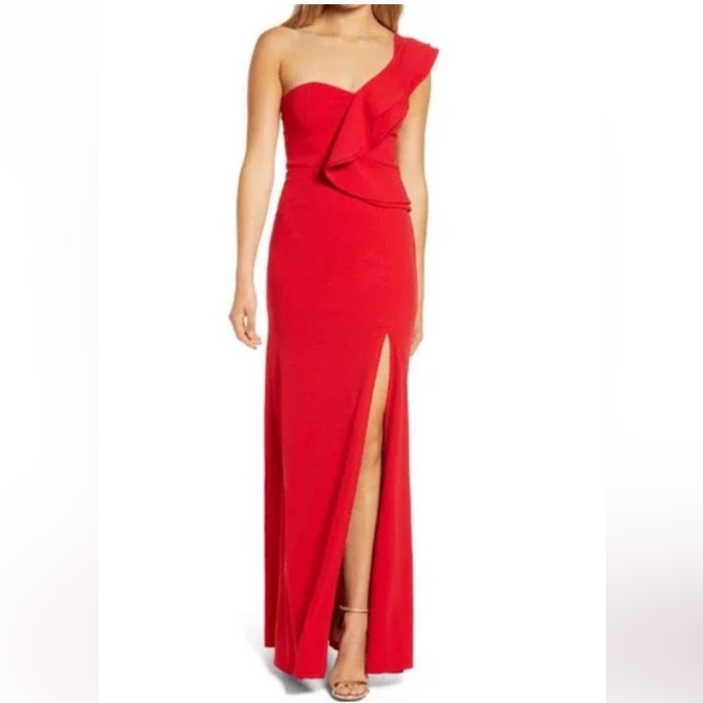 Lulu's One Shoulder Red Dress